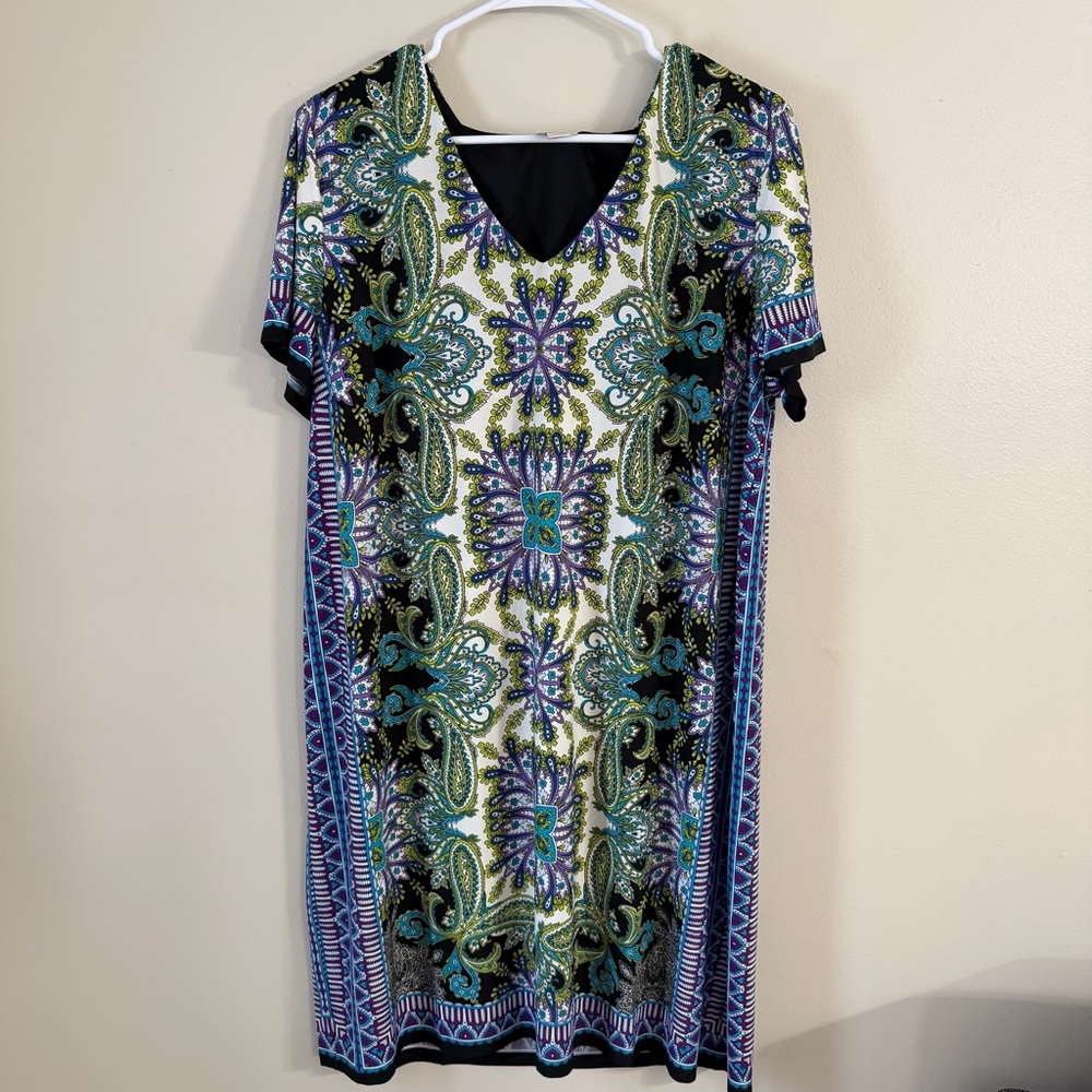 Chicos Dress Size 3, Paisley Stretch - Picture 3 of 13